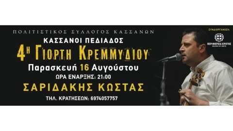 4&Eta; &Gamma;&iota;&omicron;&rho;&tau;ή &Kappa;&rho;&epsilon;&mu;&mu;&upsilon;&delta;&iota;&omicron;ύ &sigma;&tau;&omicron;&upsilon;&sigmaf; &Kappa;&alpha;&sigma;&sigma;ά&nu;&omicron;&upsilon;&sigmaf; &mu;&epsilon; &tau;&eta; &sigma;&tau;ή&rho;&iota;&xi;&eta; &tau;&eta;&sigmaf; &Pi;&epsilon;&rho;&iota;&phi;έ&rho;&epsilon;&iota;&alpha;&sigmaf; &Kappa;&rho;ή&tau;&eta;&sigmaf;